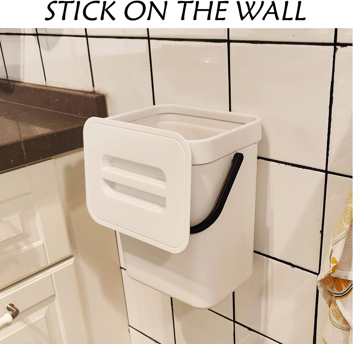 stonespace 1.3 Gal Kitchen Compost Bin, Hanging Trash Can for Cabinet Door