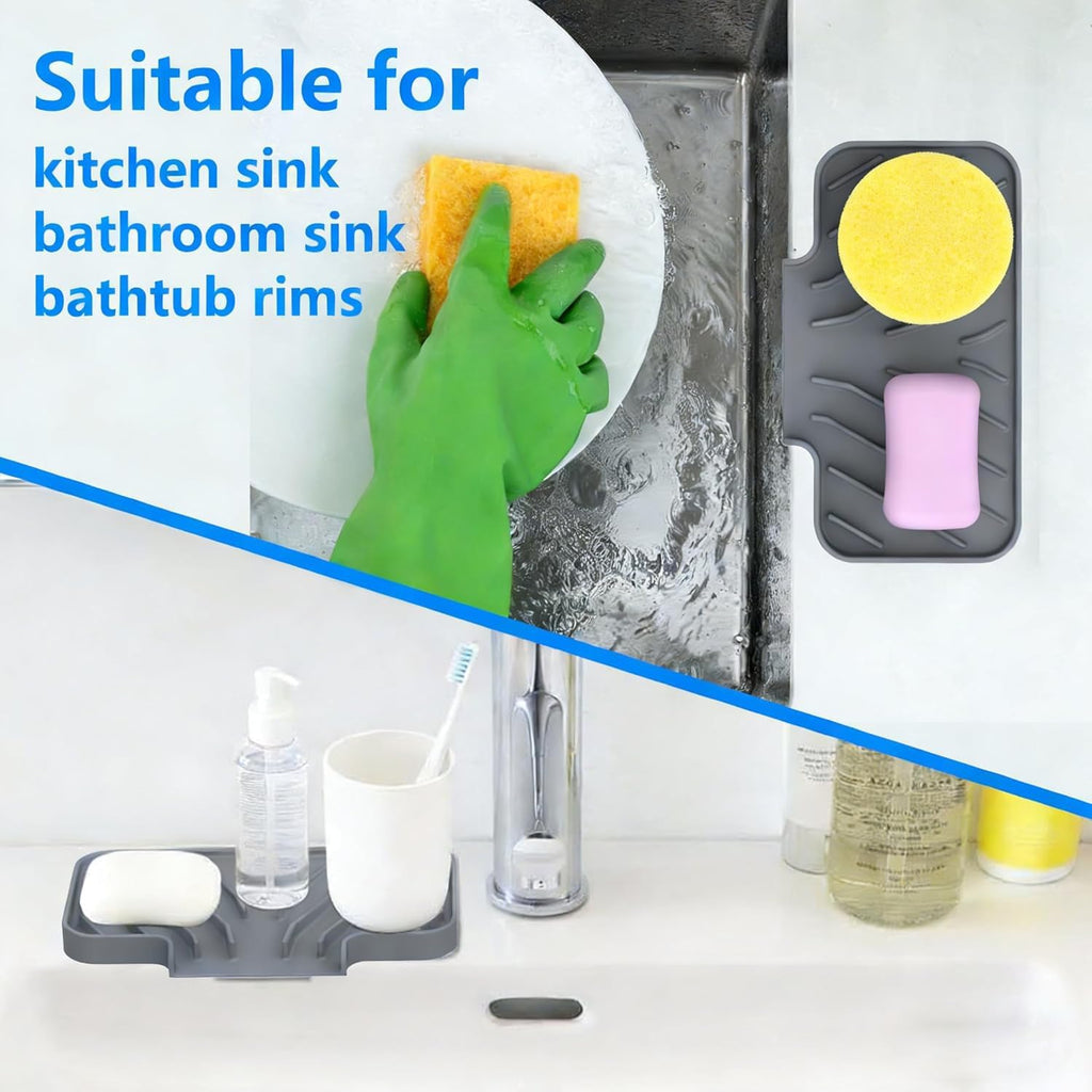 Sponge Holder for Kitchen Sink,8"x 4",Dish Sponge Holder Soap Tray