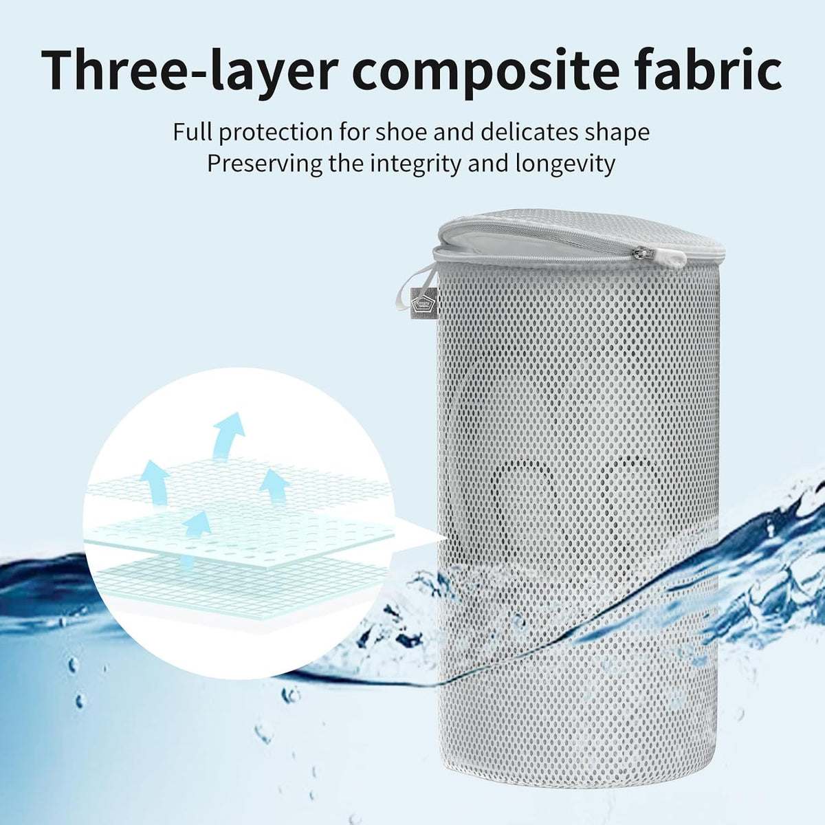 Shoe Washing Machine Bag, Large Laundry Bag for Sneaker, Grey, 8x15", 4Pcs