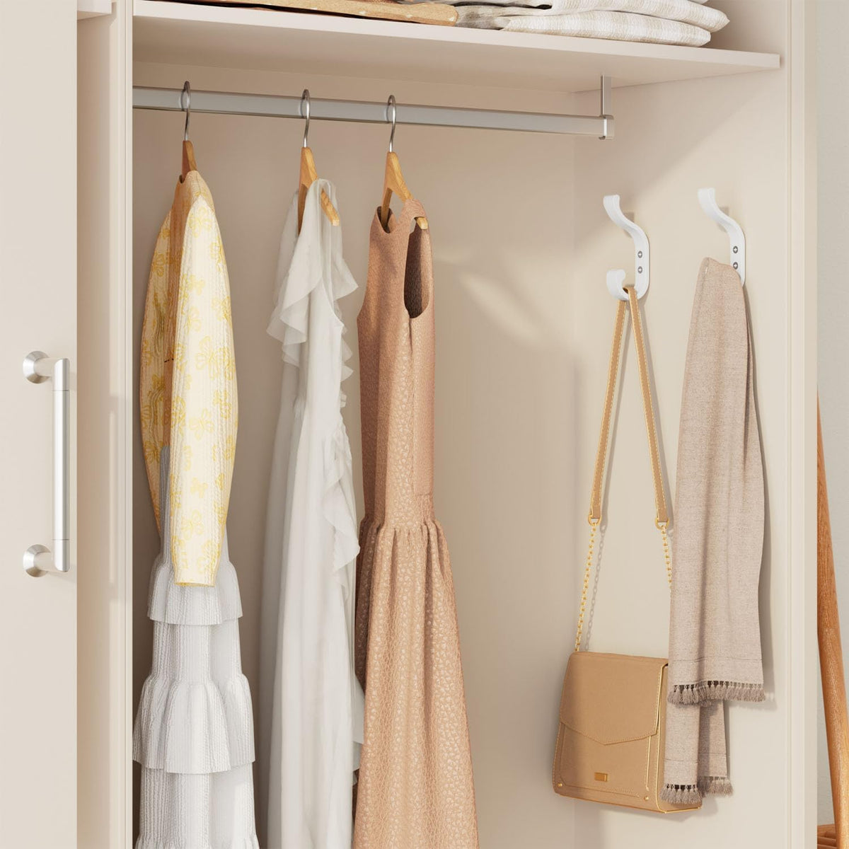 Coat Hooks Wall Mount,Heavy Duty Wall Hooks for Backpack,Towel,White 4 Pack