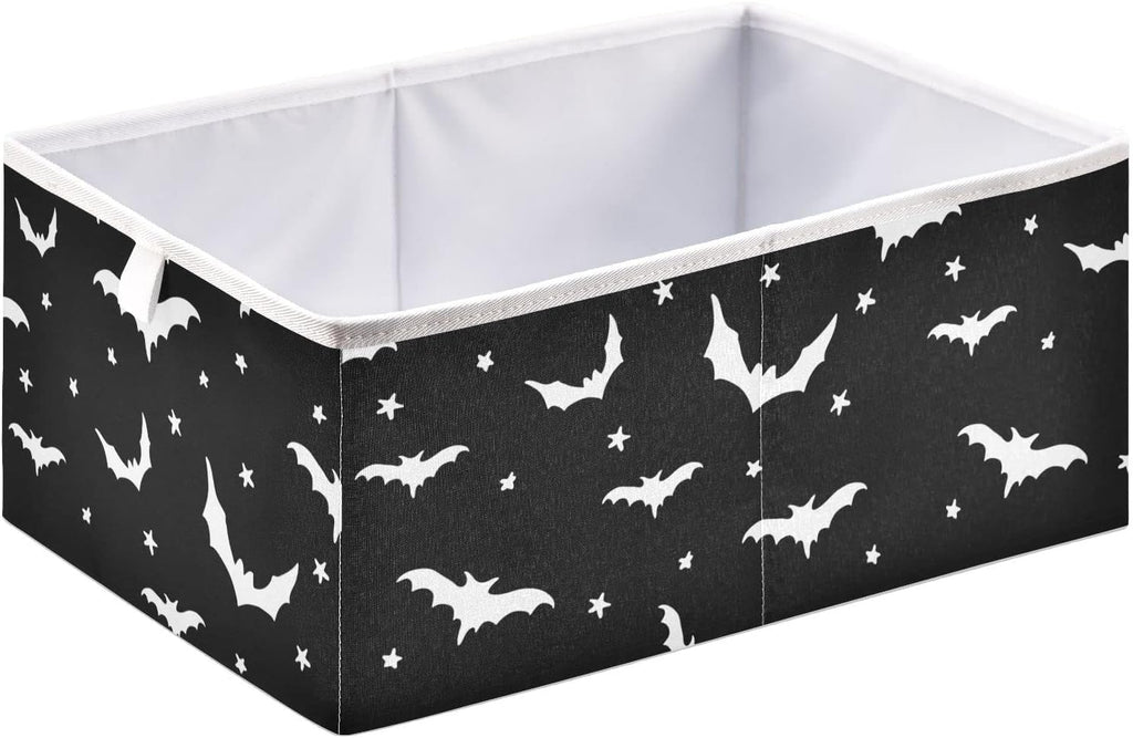 CaTaKu Bats Star Black Cube Storage Bins for Organization, Rectangular Fabric Storage Cubes Storage Bins for Cube Organizer Foldable Storage Baskets for Shelves Living Room