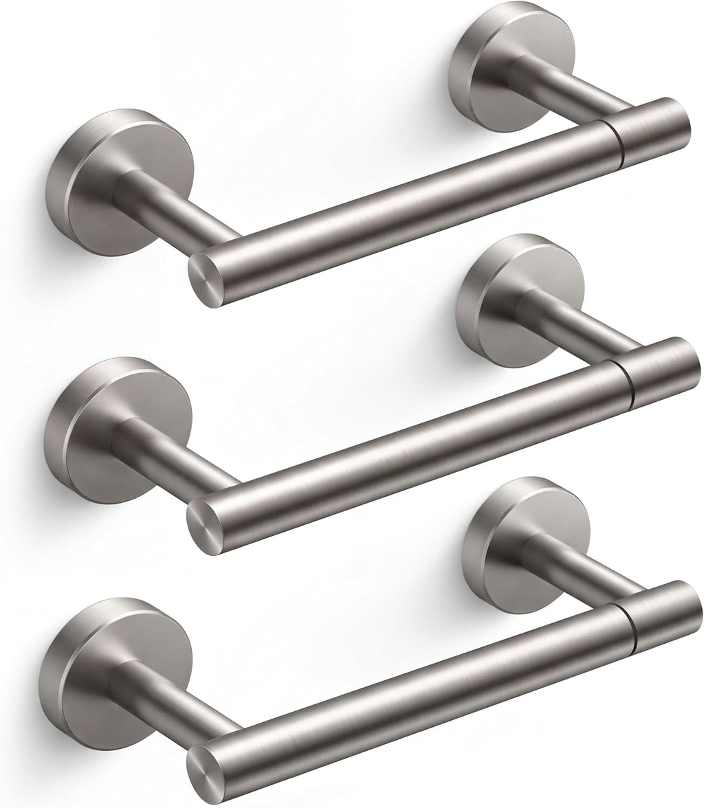 FORIOUS Toilet Paper Holder Wall Mount, Stainless Steel Rustproof Double Post Pivoting Tissue Roll Holder for Bathroom, Commercial Toilet Paper Dispenser (Stainless Steel, Classic 3 Pack)