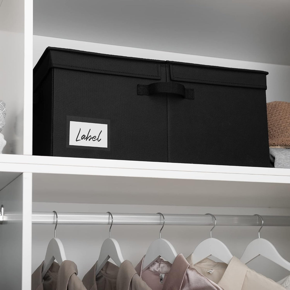 GRANNY SAYS Extra Large Storage Bins with Lids, Closet Bins, Black