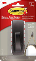 Command Large Modern Reflections Metal Hook, 5 lb, Oil Rubbed Bronze