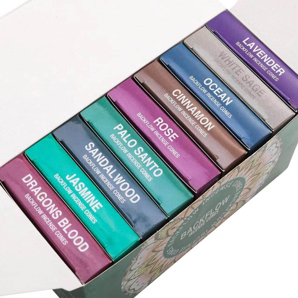 Set of 9 Backflow Incense Cones Gift Variety Pack