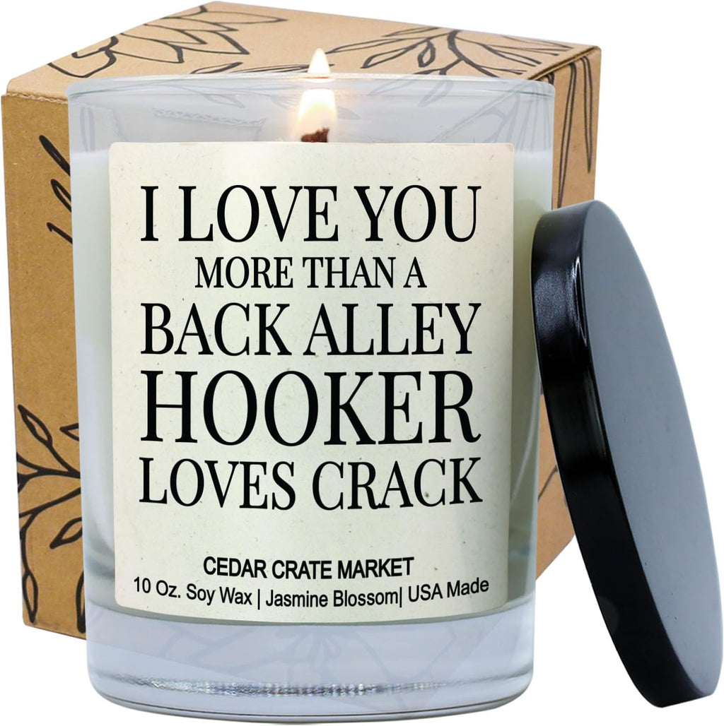 CEDAR CRATE MARKET Soy Candle, Jasmine Blossom, 10 oz, Best Friend Humor, Unique Birthday Gift for Women, Non-Toxic, Highly Scented, 50-60 Hours Burn Time