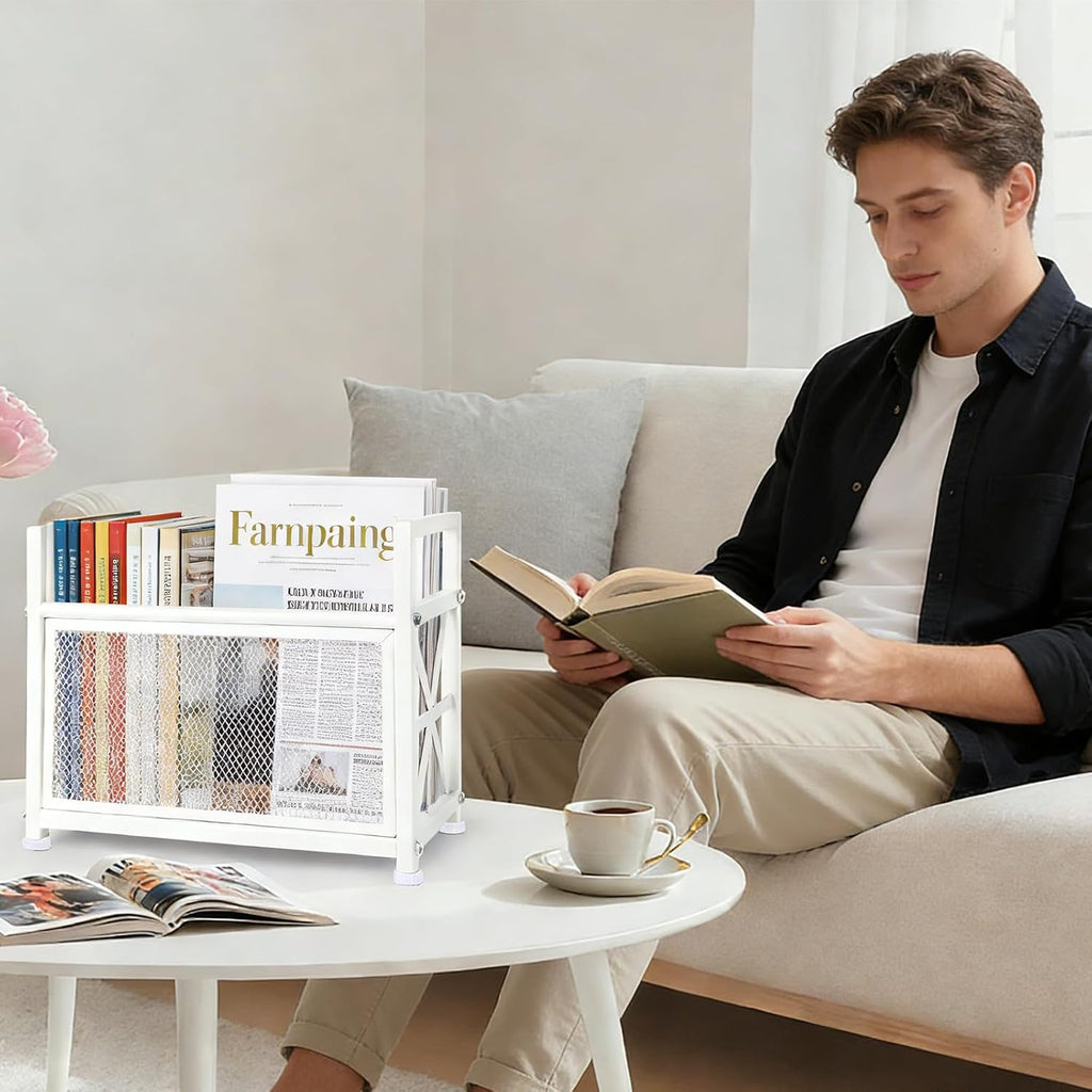 White Magazine Holder, Magazine File Holder