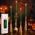 Conelist 4 Pcs 9" Christmas Bayberry Taper Candles, Green Dripless Beeswax