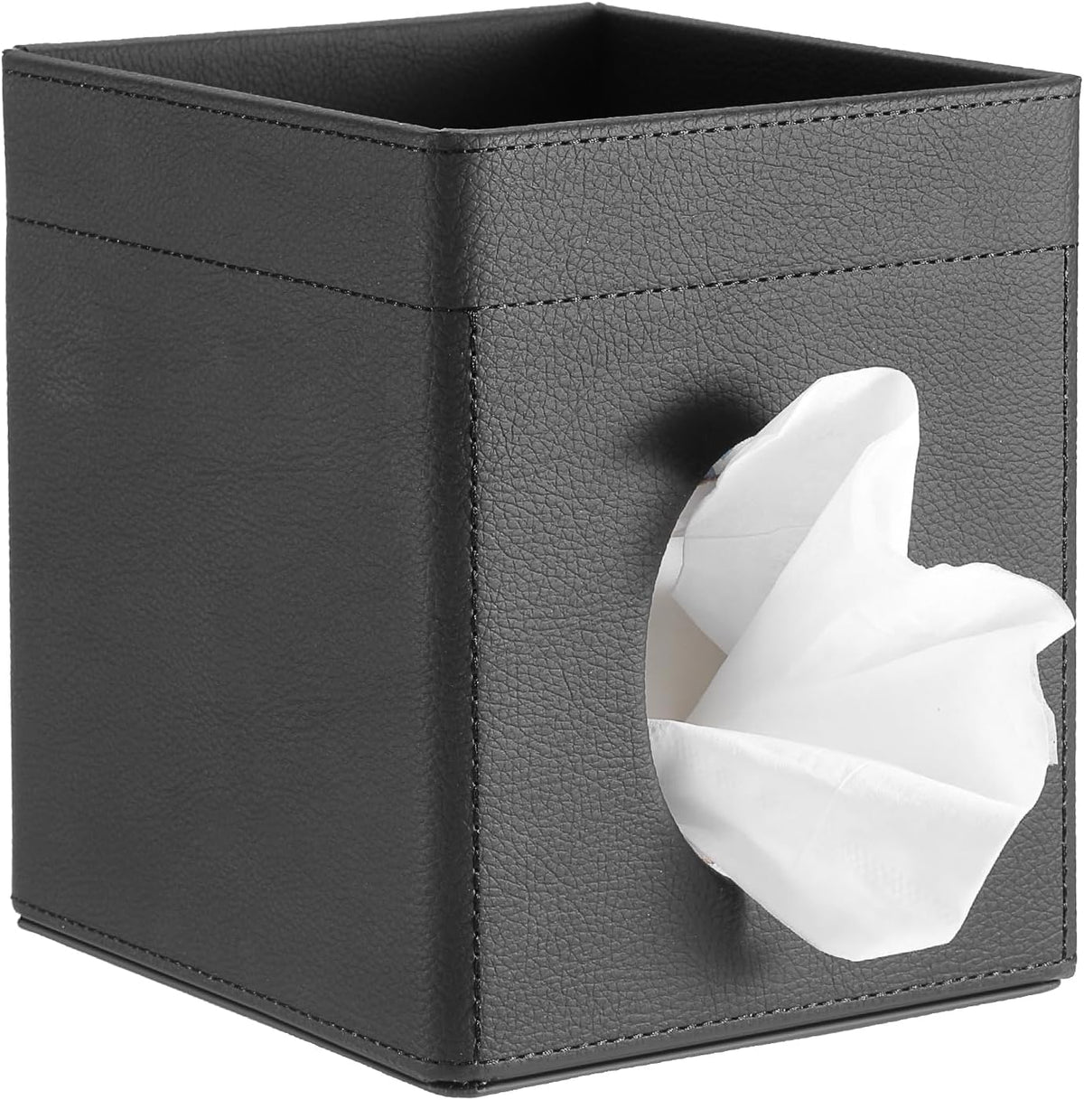 Sumnacon Square Tissue Box Cover with Storage Tray,Tissue Box Holder,Black