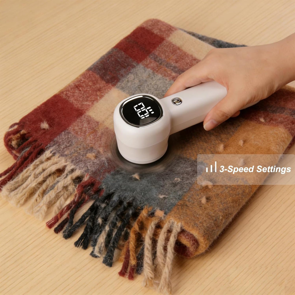 Digital Lint Remover Fabric Shaver for Clothes Furniture White
