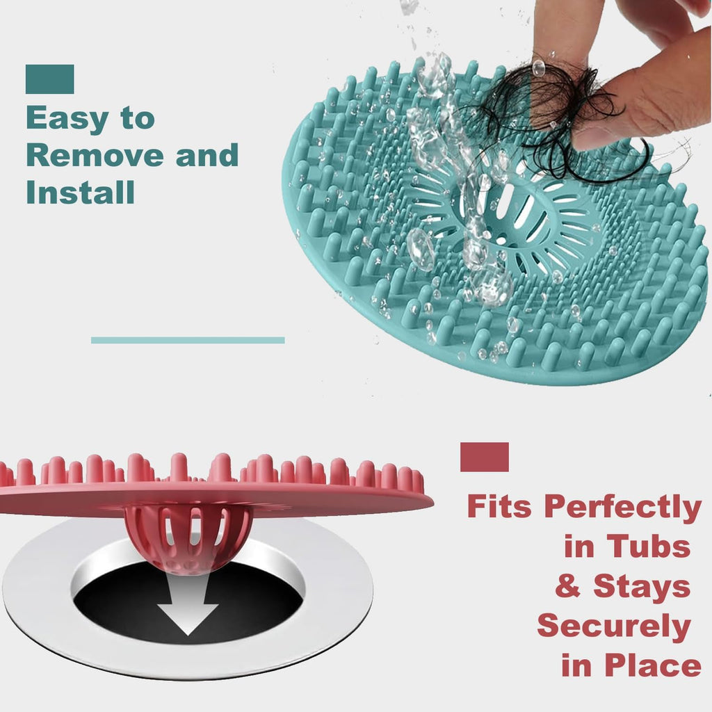 Silicone Hair Catcher for Shower Drain & Bathtub – Anti-Clog Sink Strainer