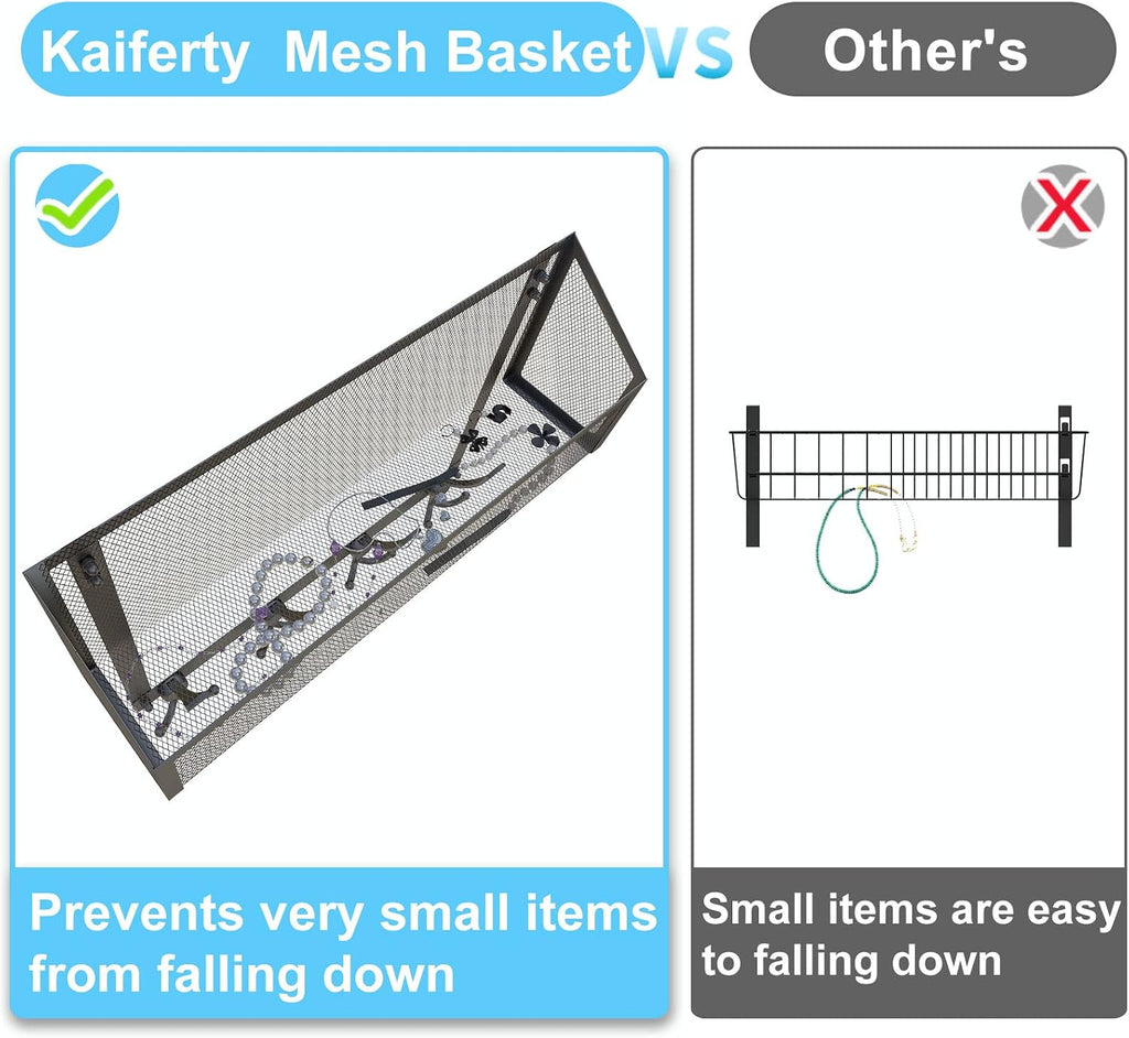 Kaiferty Over The Door Hooks Organizer, Coat Rack Over The Door Storage Hanger Towel Rack, Back of Door Storage Organizer for Bathroom,Bedroom,Kitchen,Office (Black, 2-Tier)