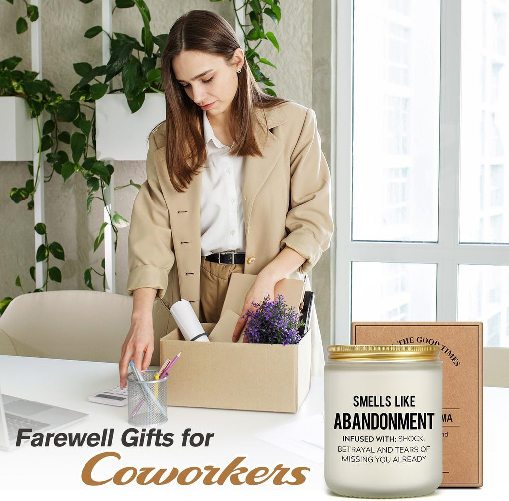 Farewell Gifts for Coworkers – Funny Leaving Gift Ideas for Retirement Moving Away Going Away Goodbye New Job, Miss You Candle for Women Female Men Boss Friends Work Bestie Neighbor (Lavender)