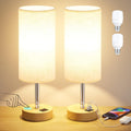 Dicoool Bedside Table Lamp Set of 2-3-Way Dimmable Touch Lamp, USB A+C