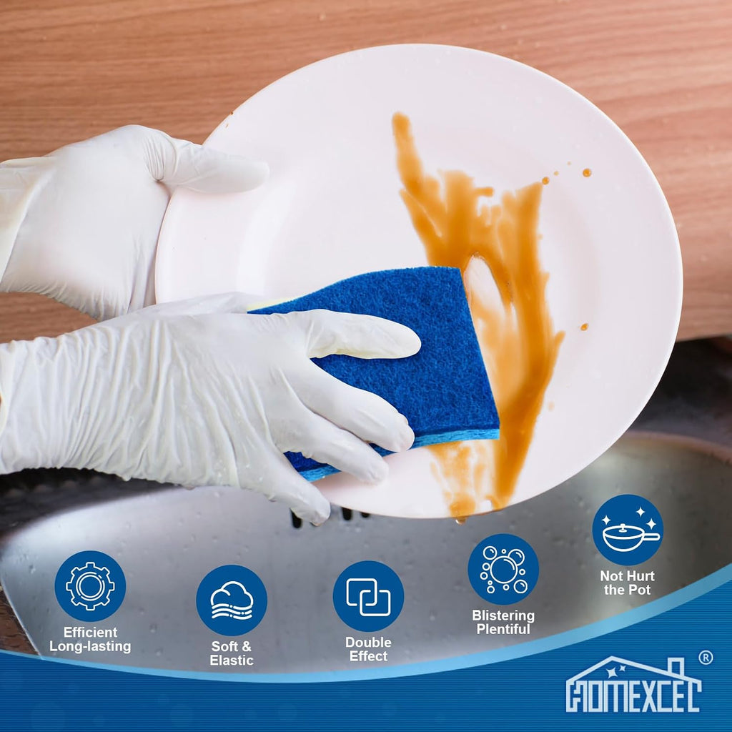 HOMEXCEL Sponges Kitchen 72 Pack, Non Scratch Scrub Dish Sponge for Dishes