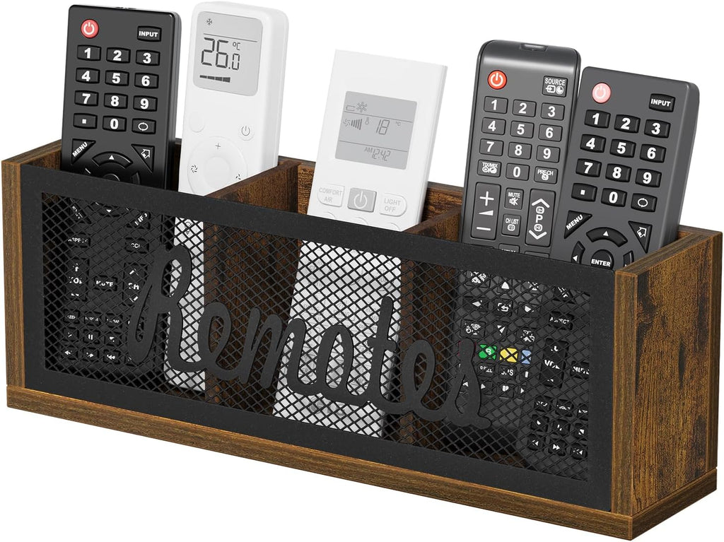 YINMIT Remote Control Holder,3-Slot TV Remote Caddy,Wall Mount and Tabletop