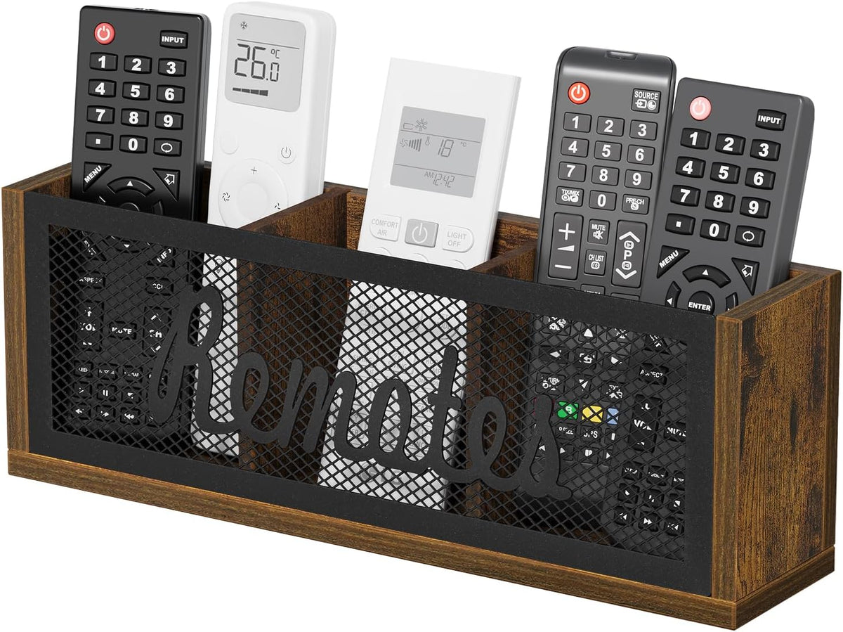 YINMIT Remote Control Holder,3-Slot TV Remote Caddy,Wall Mount and Tabletop