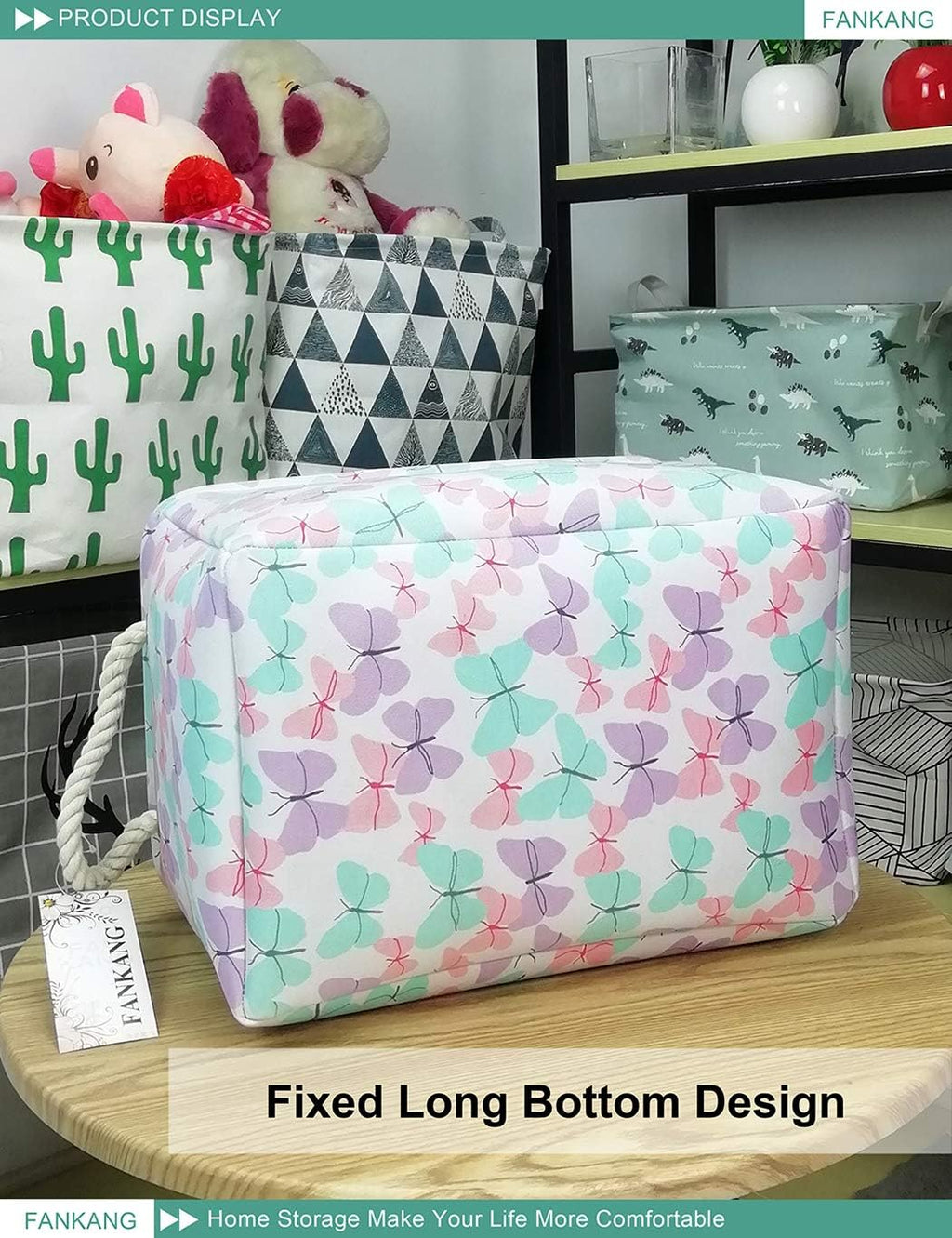 Rectangular Butterfly Laundry Basket
