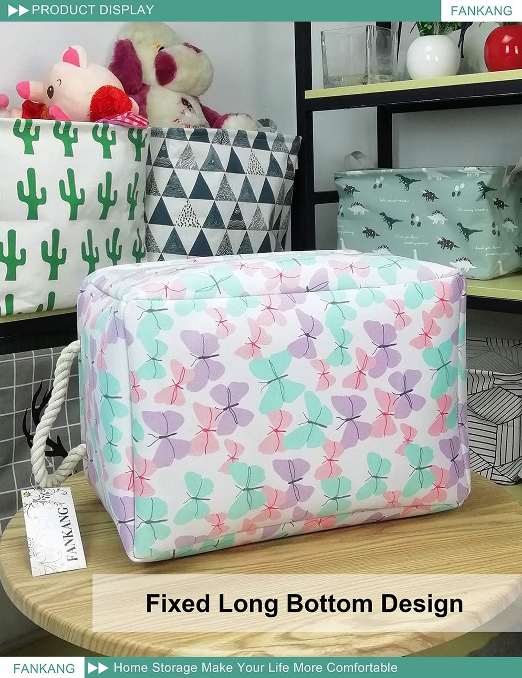 Rectangular Butterfly Laundry Basket