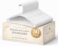 50 Pack White Plastic Hangers, Space Saving Closet Hangers with Non-Slip Notches, Durable Slim Hangers for Shirts, Dresses, Jackets, Pants