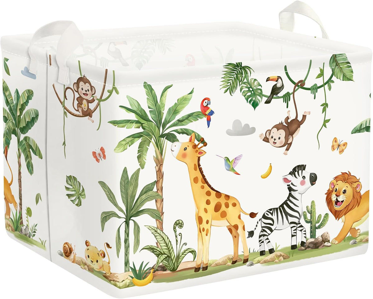 Clastyle Kid Storage Basket Woodland Vine Animal Foldable Laundry Hamper
