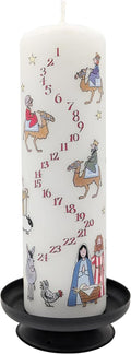 Alison Gardiner Nativity Advent Pillar Candle, 70hr Burn Time, Unscented