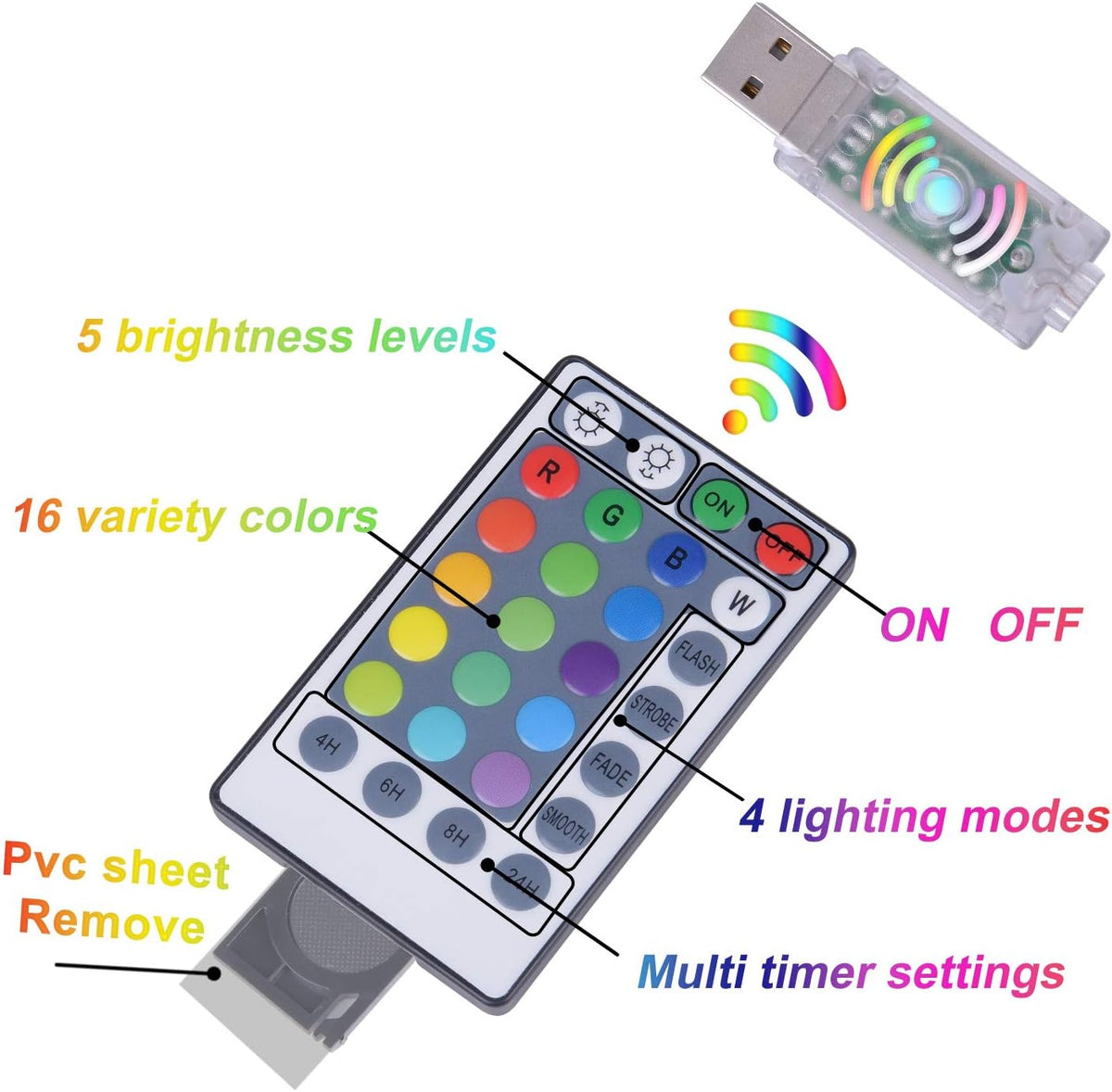 6.56 Ft Color Changing Fairy Curtain Lights, 16 Colors with Remote