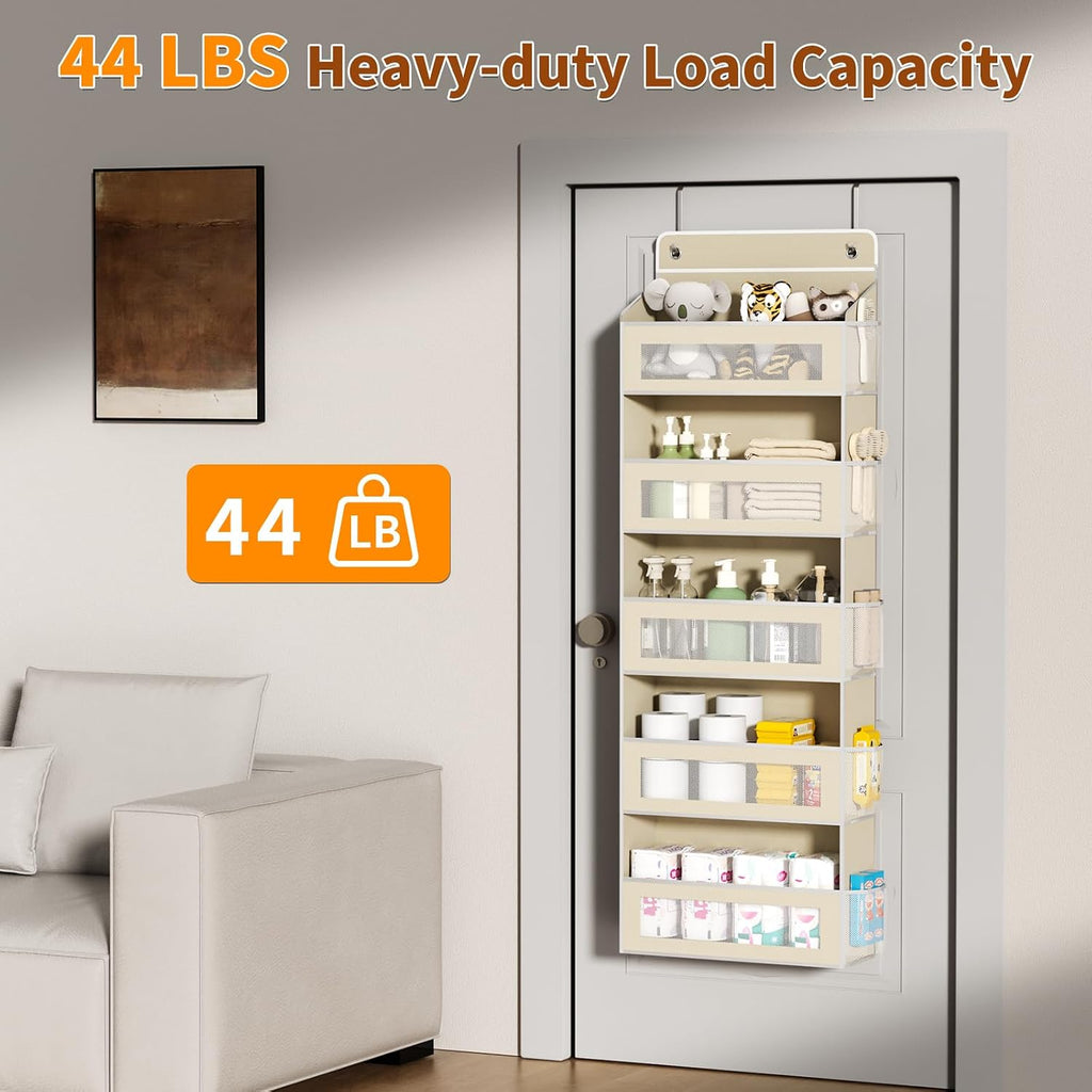 AQOOA 5-Tier Over The Door Organizer 44 lbs Capacity fit Standard Doors