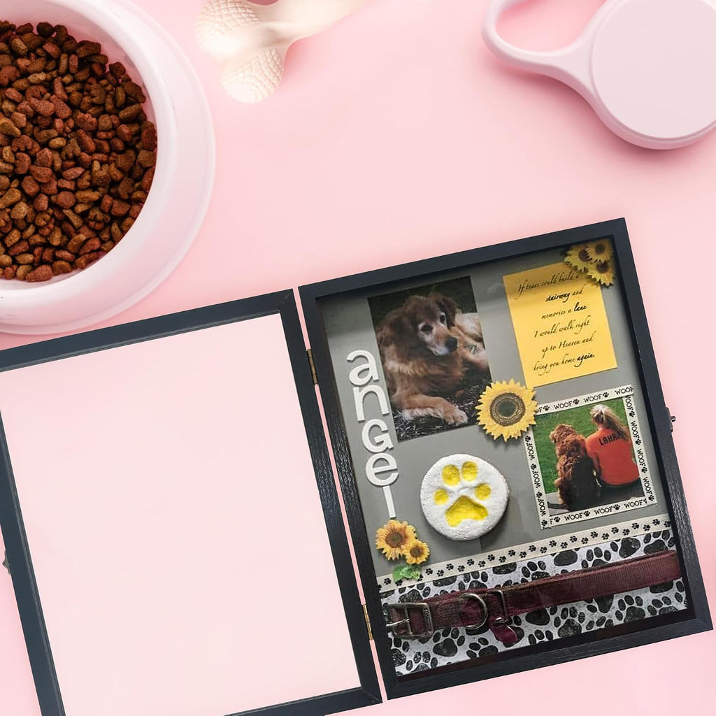 Pet Memorial Shadow Box Frame ,11x14 Pet Frame Display Case for Cat Dog Tag, Collar & Photo as Loss Pet Remembrance Memory Keepsake,