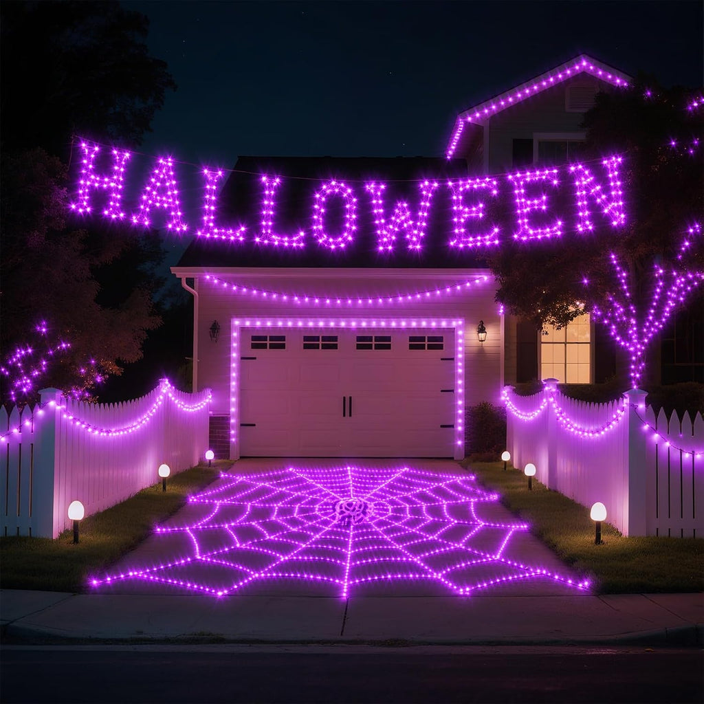 Halloween Purple Fairy Lights Battery Operate,7.2ft 20 LEDs String Lights Silver Copper Wire for Hallowen Christmas DIY Decoration Wedding Party (6 Pack)
