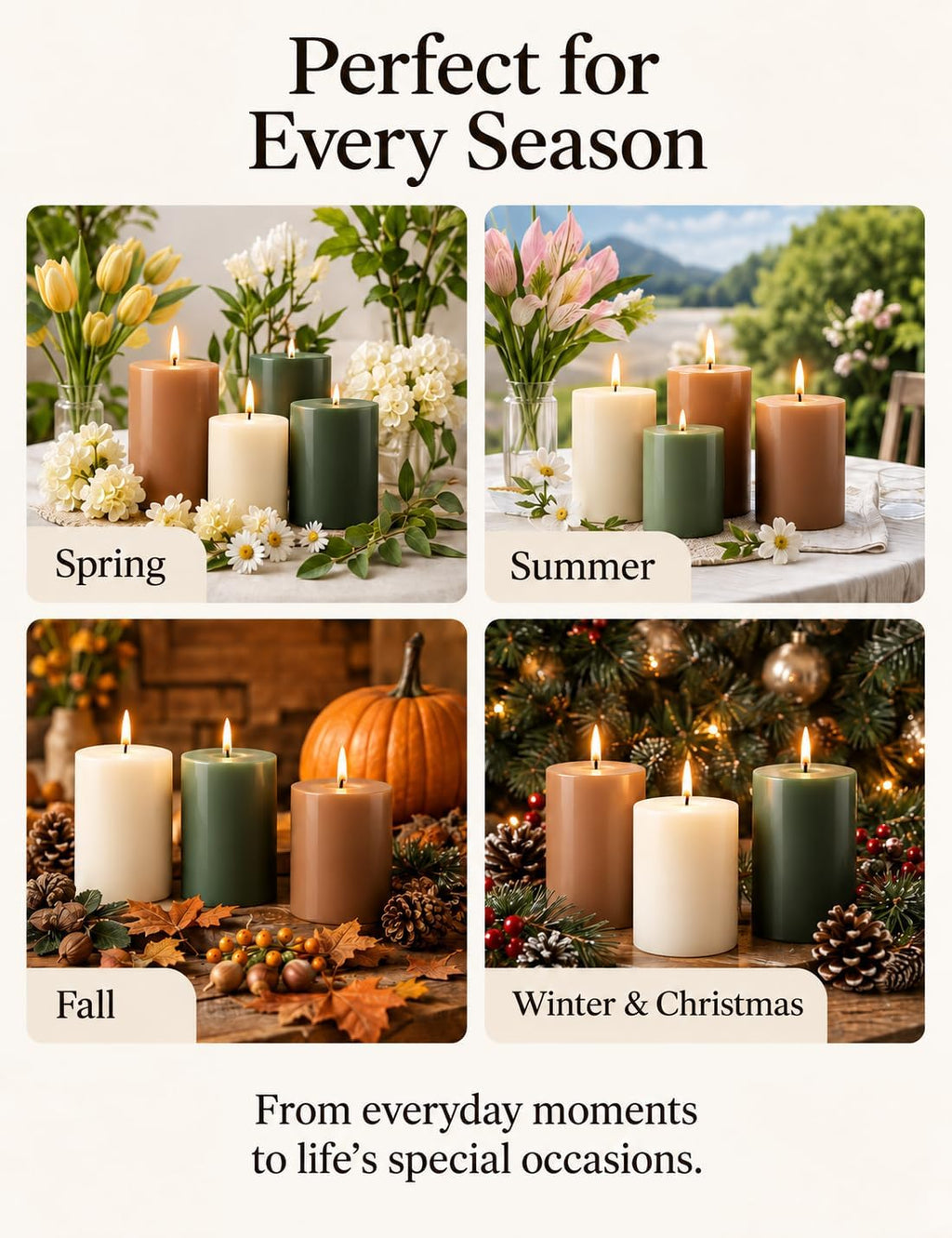 2×4 Inch Earthy Botanicals Pillar Candle for Home Decor Relaxation