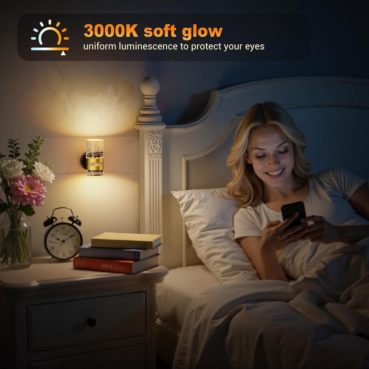 JandCase Motion Sensor Night Light, Wireless Rechargeable Night Light