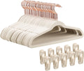 Tonswachic Kids Velvet Hangers, Felt Toddler Hangers, 14", Beige, 50 Pack