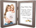 WUTL 5x7 Picture Frame Double Frame Shadow Box with Glass Front Wood Grey