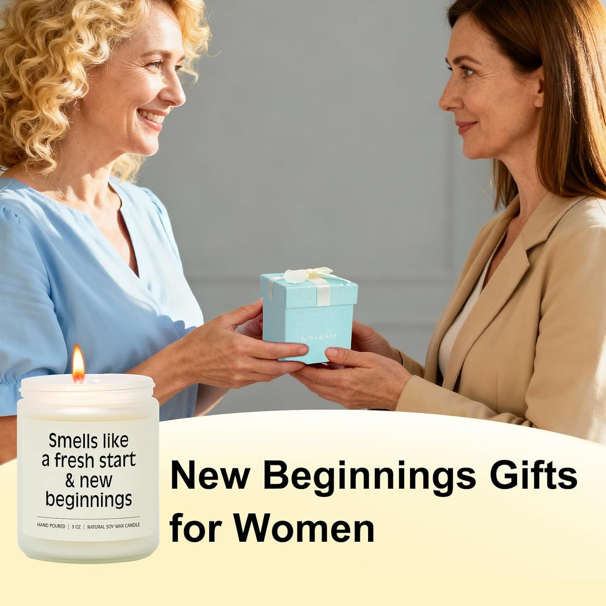 KOSMICKISS Lavender Soy Candle, Divorc Gifts for Women Men 9oz, 1 Pack