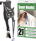 Evelots Cat Over the Door Hooks, Set of 2 Heavy Duty Coat Hangers