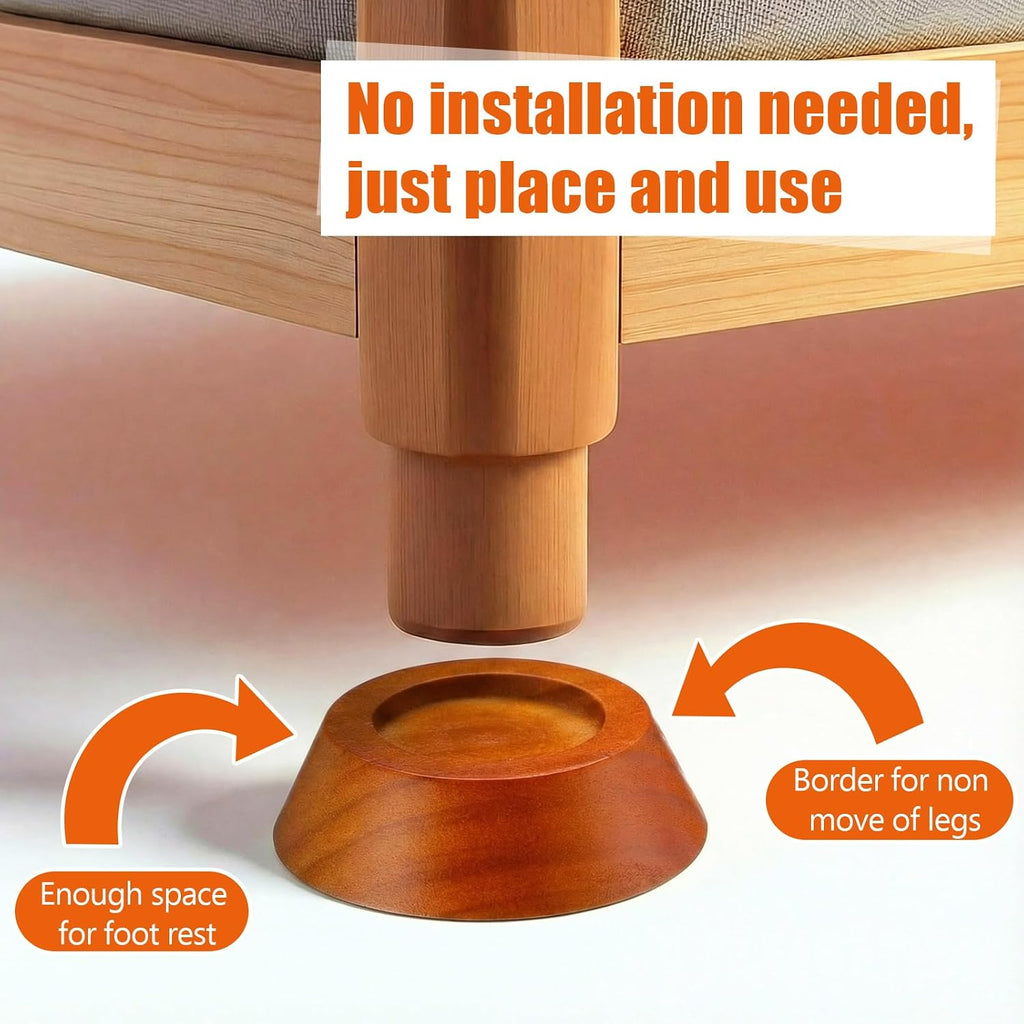 Novabright Set of 8 Solid Wood Furniture Risers Bed Risers Heavy Duty Round Furniture Height Extenders Lifts with Non-Slip Recessed Hole for Bed, Sofa, Chair, Table (1" Hight,Light Brown Color)