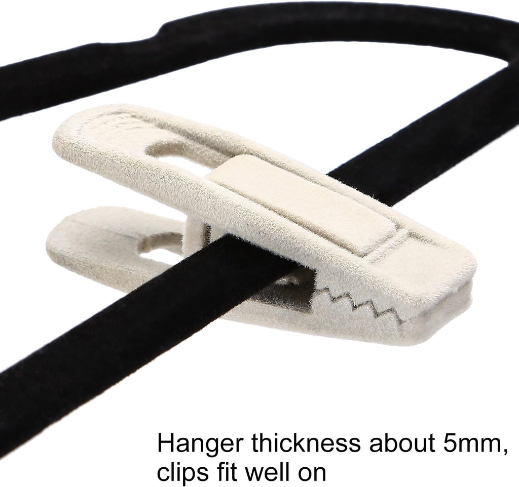 Velvet Hangers Clips, 20 Pack Ivory Pants Hanger Velvet Clips