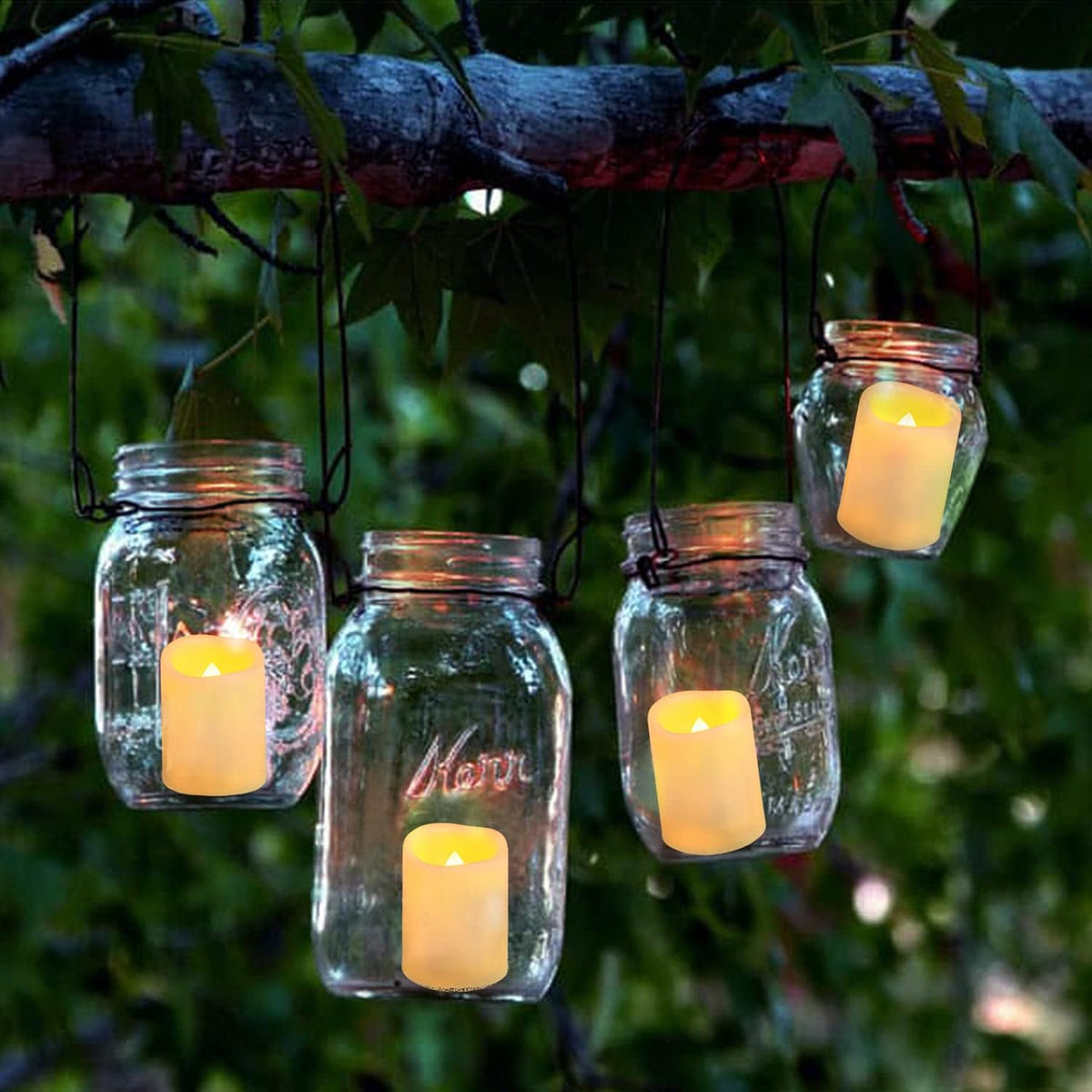 48 Pack 1.5" x 2" Votive Candles Battery Operated, Flameless Flickering LED Votive Tea Light Candles, Electric Powered Outdoor Flicker Candles Bulk for Holiday Wedding Halloween Home Decorations
