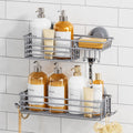 TAILI Shower Caddy Suction Cup, 2 Pack Bathroom Organize with Hooks, Grey