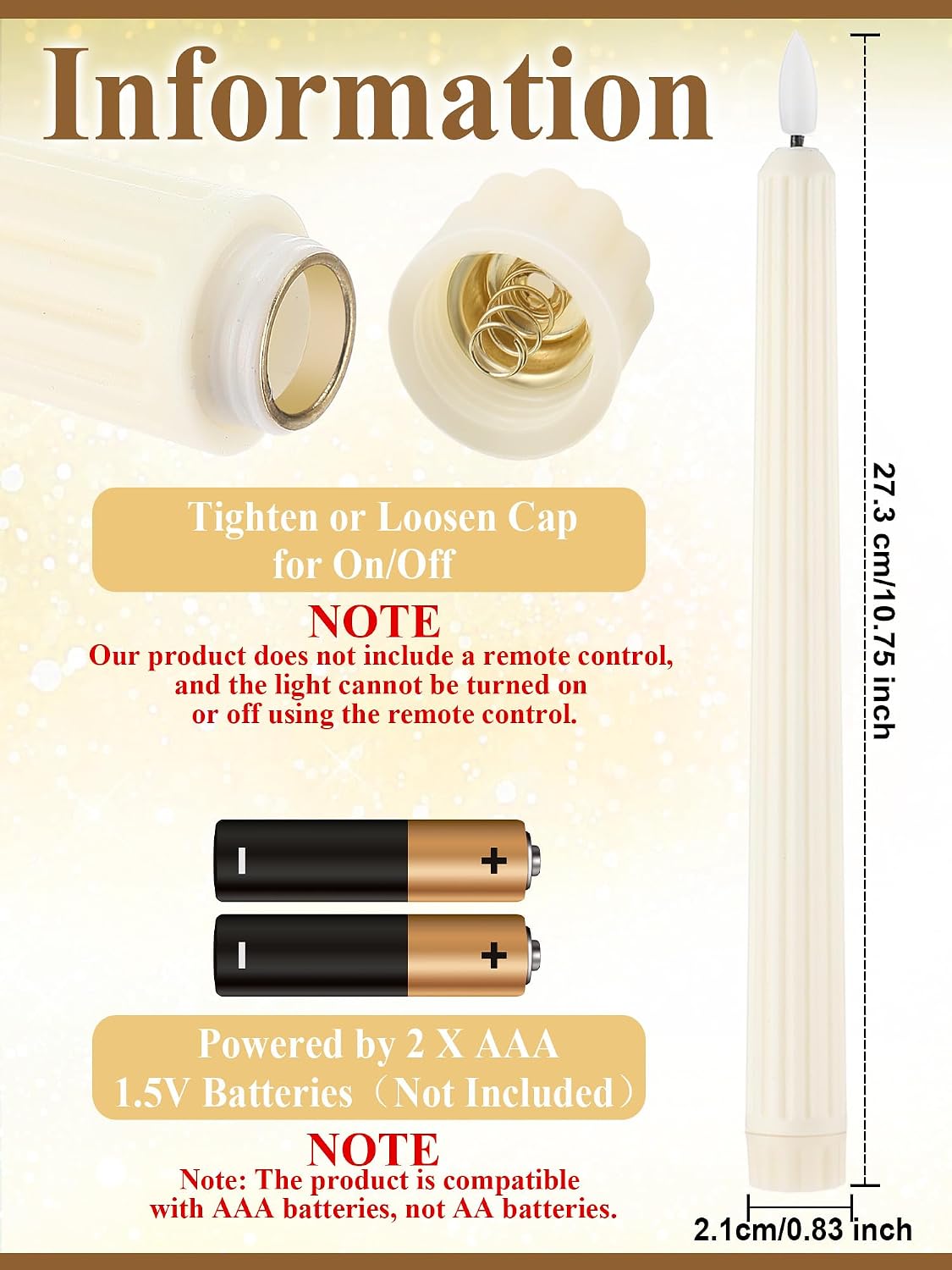 30 Pcs 11 Inch Flameless Taper Candles LED Candles Bulk, Roman Style,Ivory
