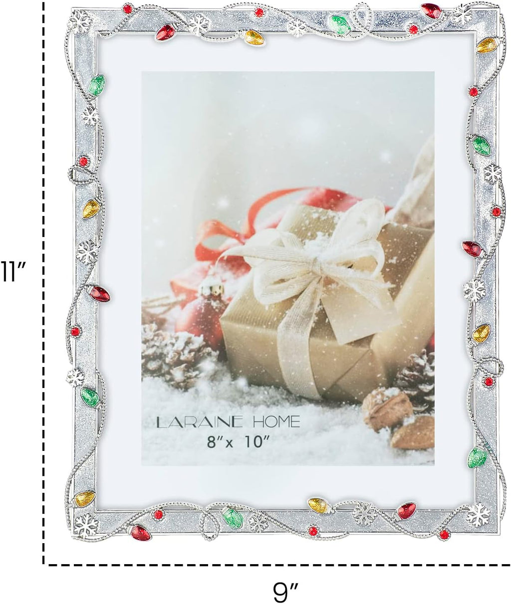 LARAINE Picture Photo Frame 8x10 Metal 2026 Christmas High Definition Display Pictures for Tabletop Home Decorative Holiday Gift (Silver,8x10)