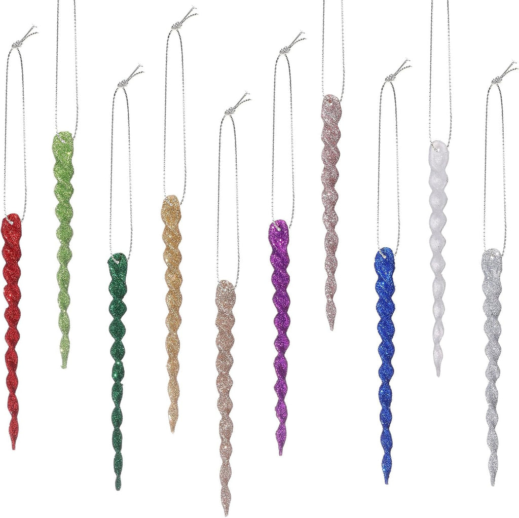 Boao 30 Pcs Christmas Plastic Icicle, Multicolor, 5.12 Inch