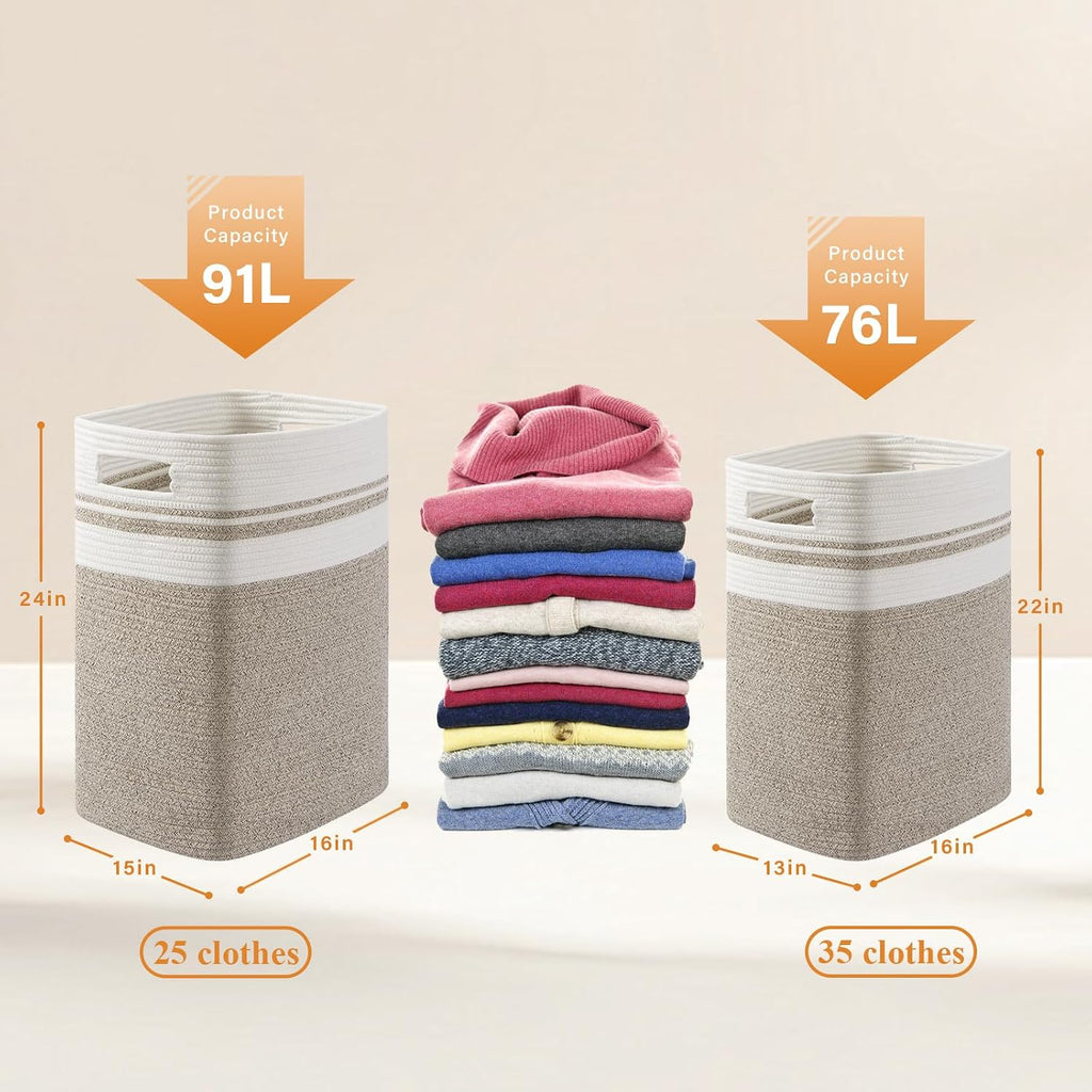 OIAHOMY 91L Laundry Hamper, XXXLarge Collapsible Laundry Basket Yellow