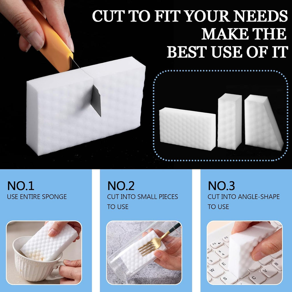 Sosation 400 Pack Magic Sponge Erasers, 2X Density Melamine Sponge Bulk