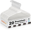 HOUSE DAY Ivory Plastic Hangers 20 Pack - Ultra-Thin Heavy Duty Non-Velvet