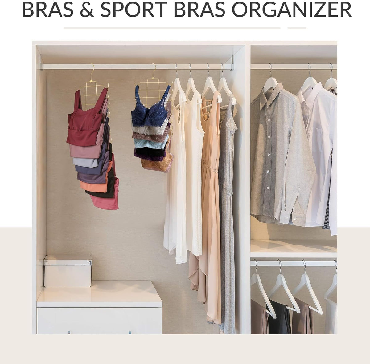 ZEDODIER 3 Pack Tank Top Hanger, Bra Organizer for Closet, Space Saving