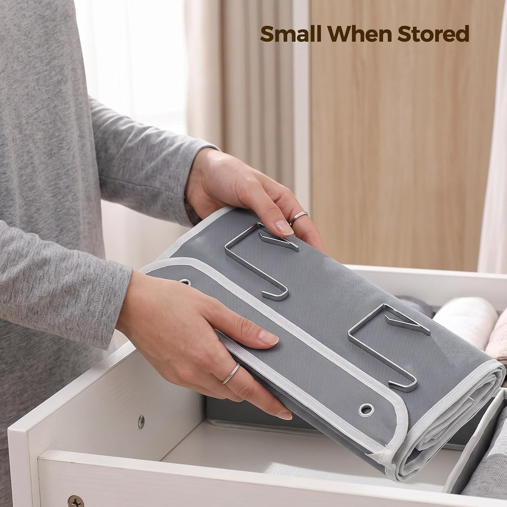LAMU Over the Door Organizer, Large Capacity Behind the Door Storage with Clear PVC Windows, Back to School Supplies, Stuffed Animal Storage for Dorm Closet Nursery Bathroom Pantry, 5 Tier Grey