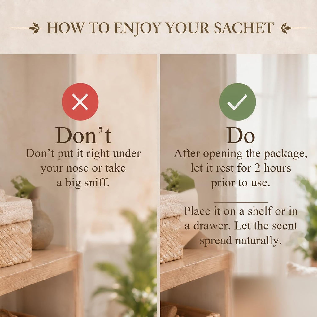 Fresh Linen Scented Sachets for Drawers and Closets, Long Lasting Home Freshener - Gift Set Ready,1 Pcs