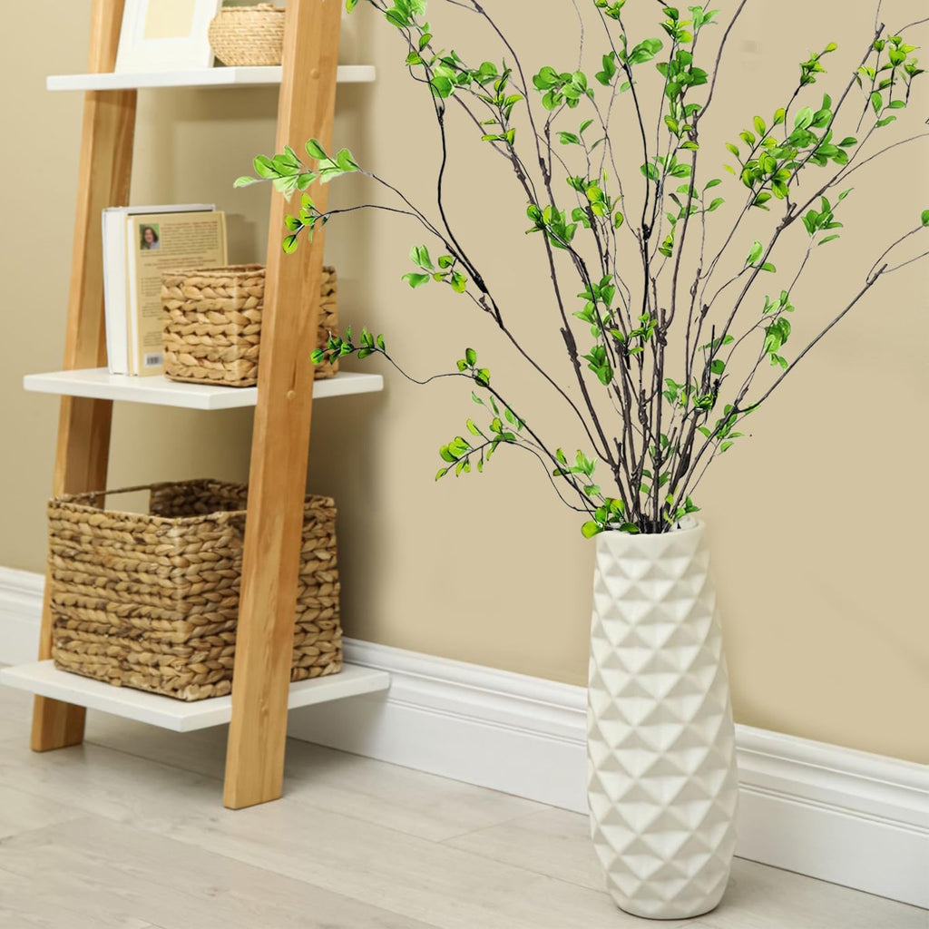 Tinsow 4 Artificial Ficus Branches 47 Inch Tall Faux Eucalyptus Stems, Realistic Fake Greenery for Vase Fillers, Centerpieces and Home Decor, Lifelike Leaves and Stems for Elegant Displays